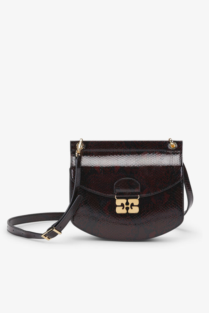 Burgundy Snake Small Apo-G Bag, Dark Burgundy