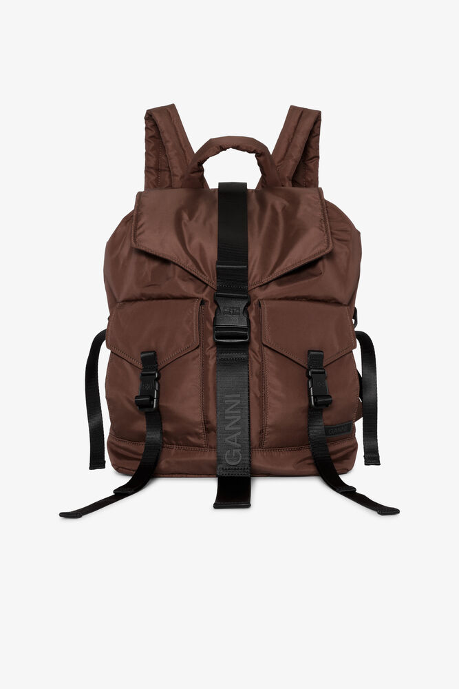 Burgundy Tech Backpack, Chocolate Fondant
