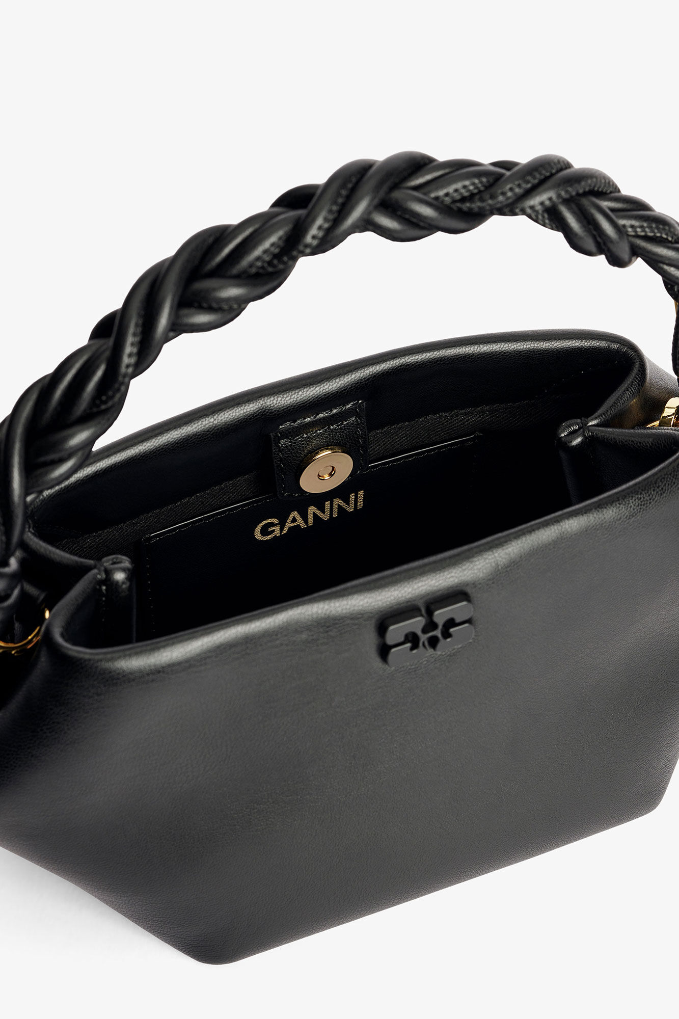 Black Mini GANNI Bou Bag, Polyester, in colour Black - 6 - GANNI