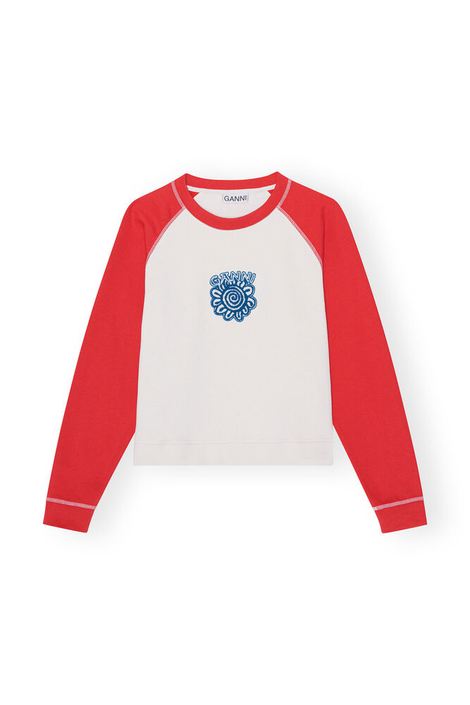 Isoli Raglan Contrast sleeve Sweatshirt, Egret