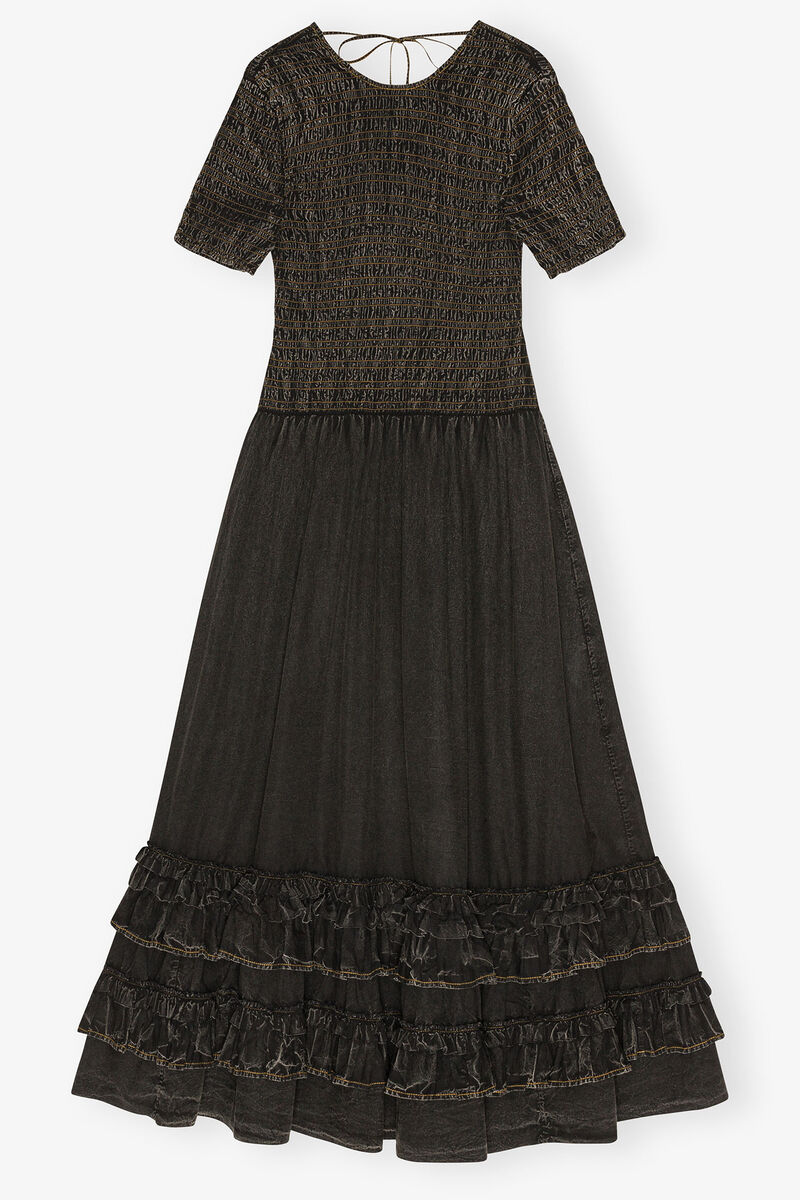 Black Washed Smock Dress, Cotton, in colour Black - 1 - GANNI