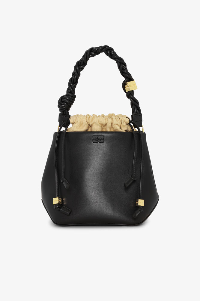 Black GANNI Bou Bucket Bag, Black