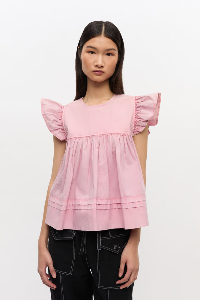 Pink Washed Cotton Top, Bleached Mauve
