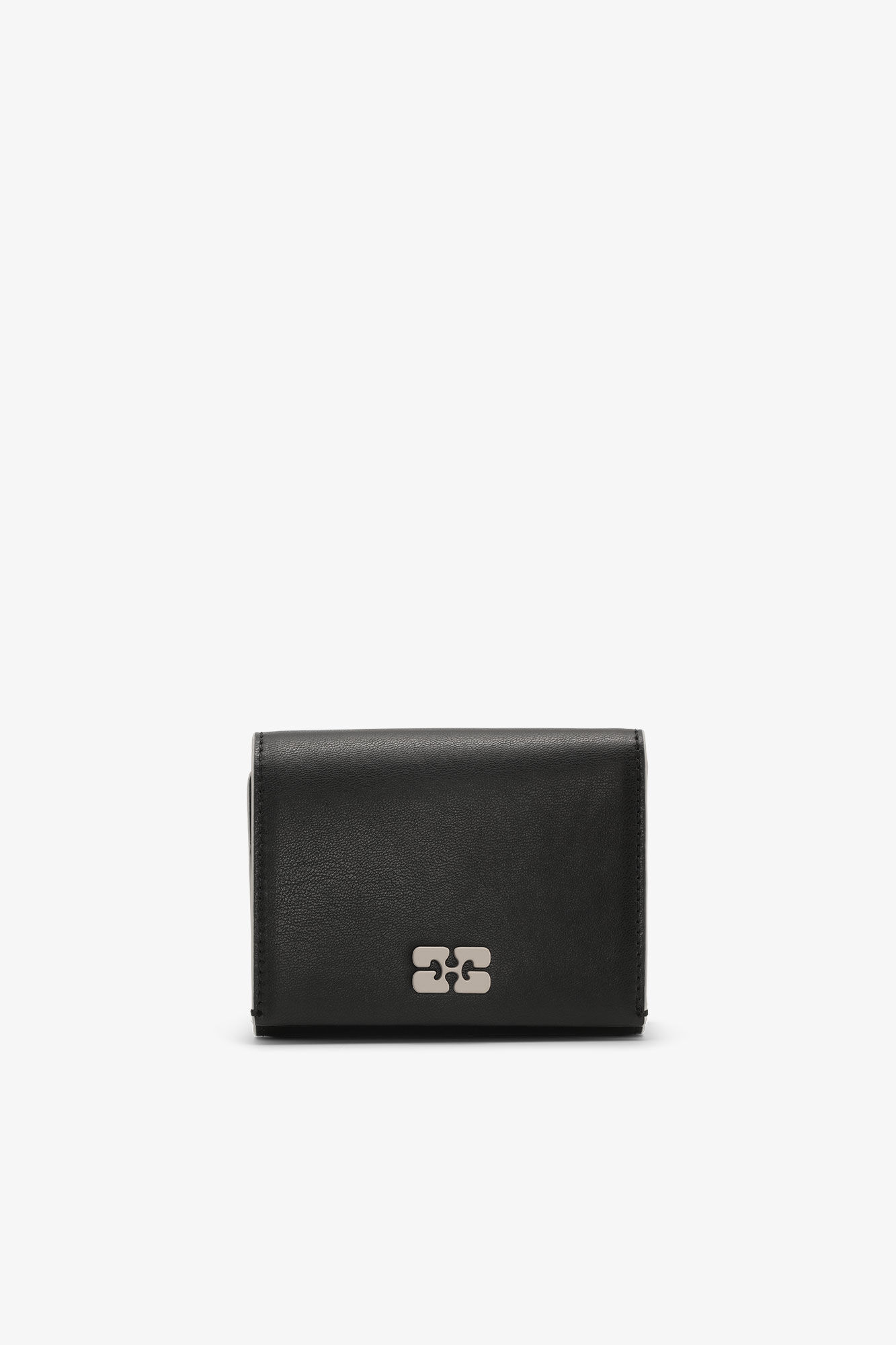 Black Ganni Bou Trifold Wallet, Polyester, in colour Black - 1 - GANNI