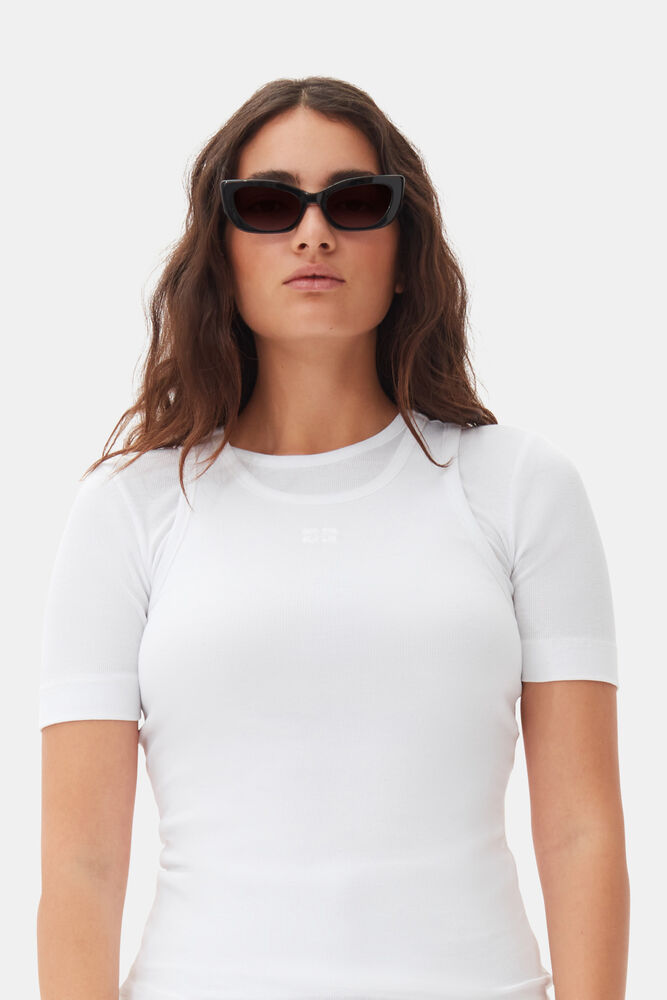 GANNI x Ace & Tate Black Sadie Sunglasses, Black