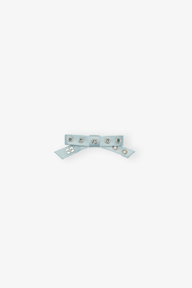 Icy Blue Eyelet Bow Barrette, Icy Blue