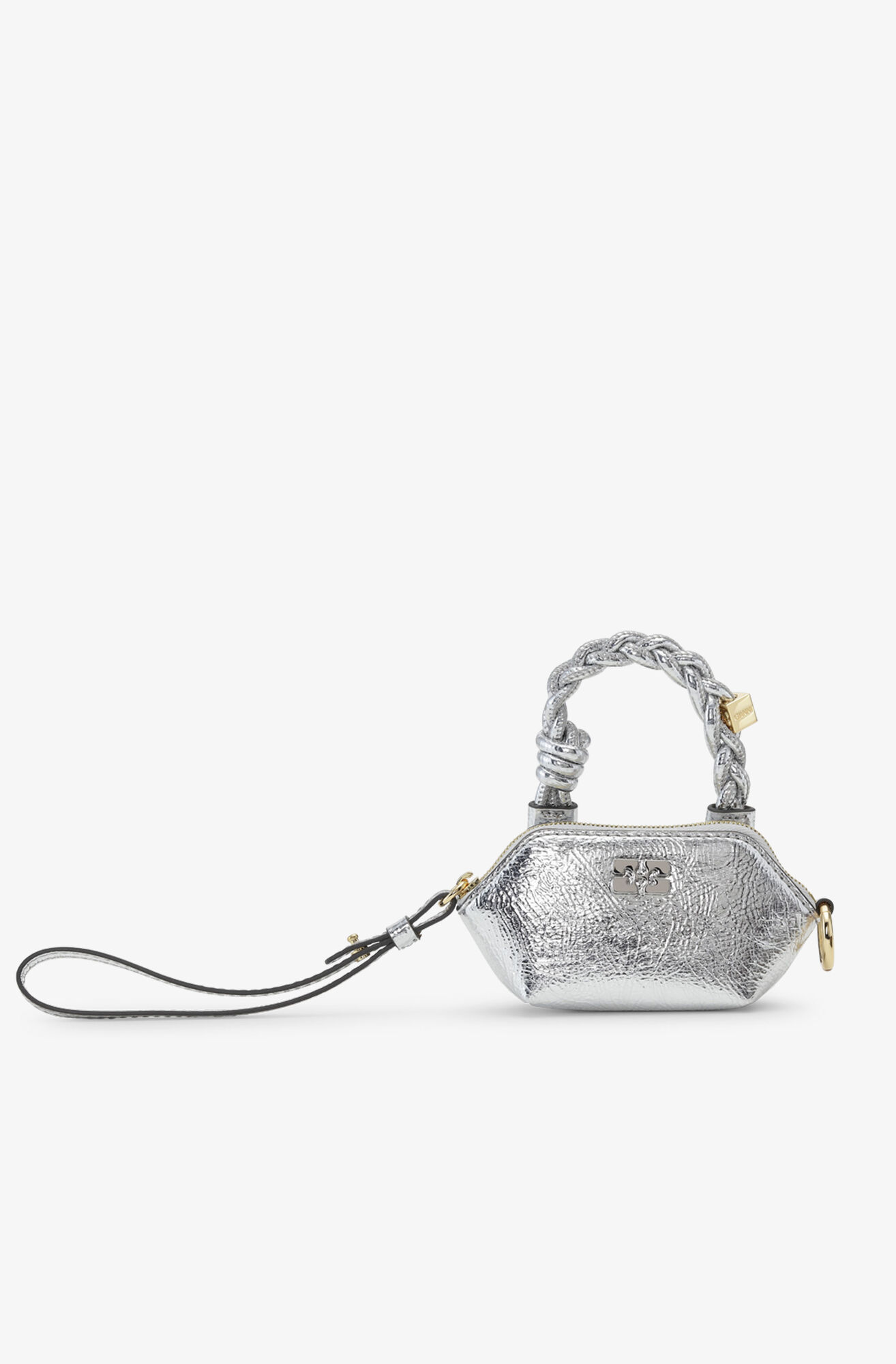 Silver Metallic Nano GANNI Bou Bag, Polyester, in colour Silver - 1 - GANNI
