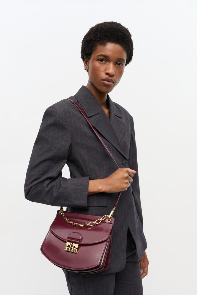 Burgundy Small Chain Apo-G Bag, Tawny Port