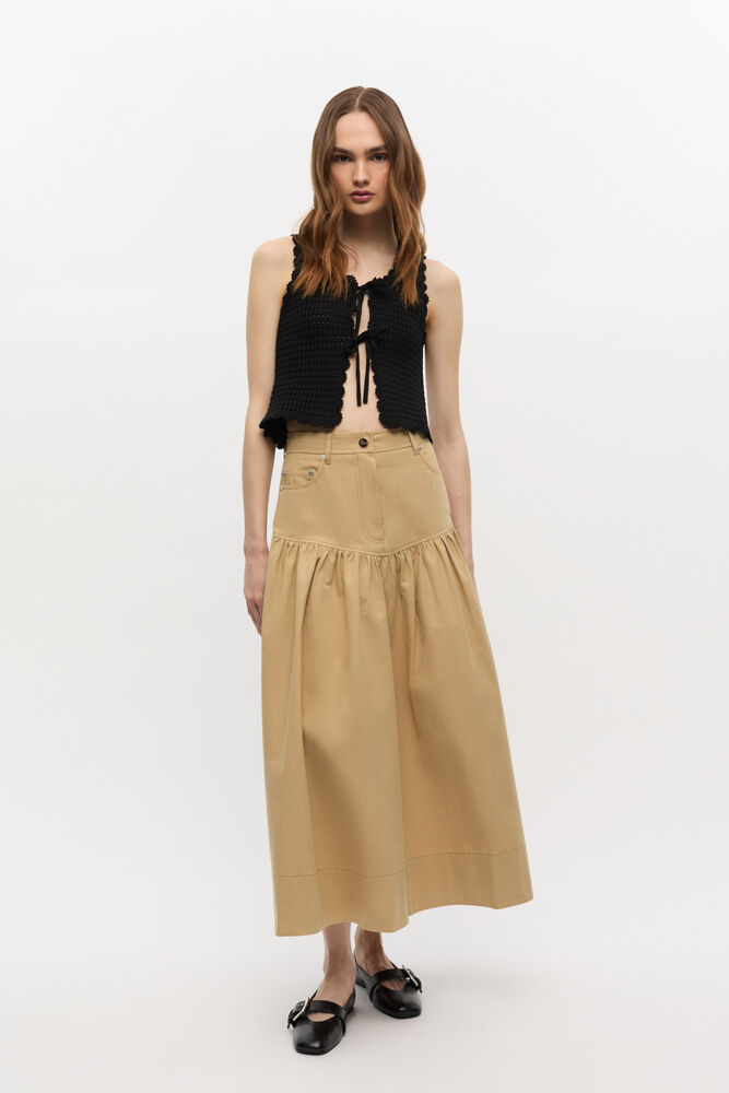 Suiting Long Skirt, Pale Khaki
