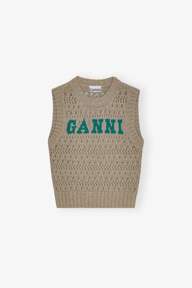 Khaki Cotton Mix Vest, Paloma Melange