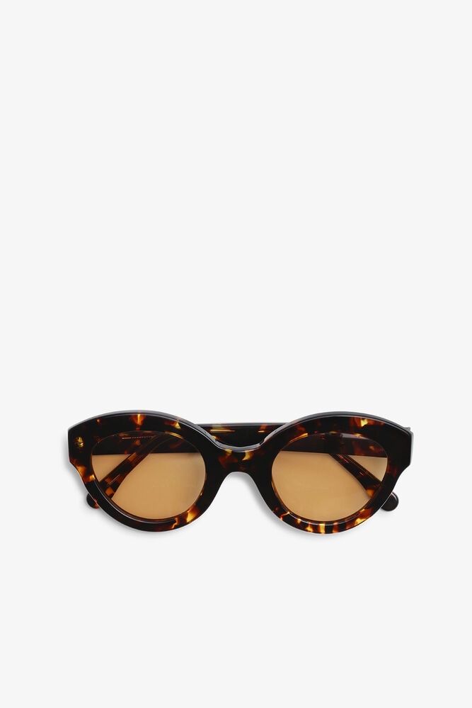 Brown Chunky Round Sunglasses, Brandy Brown