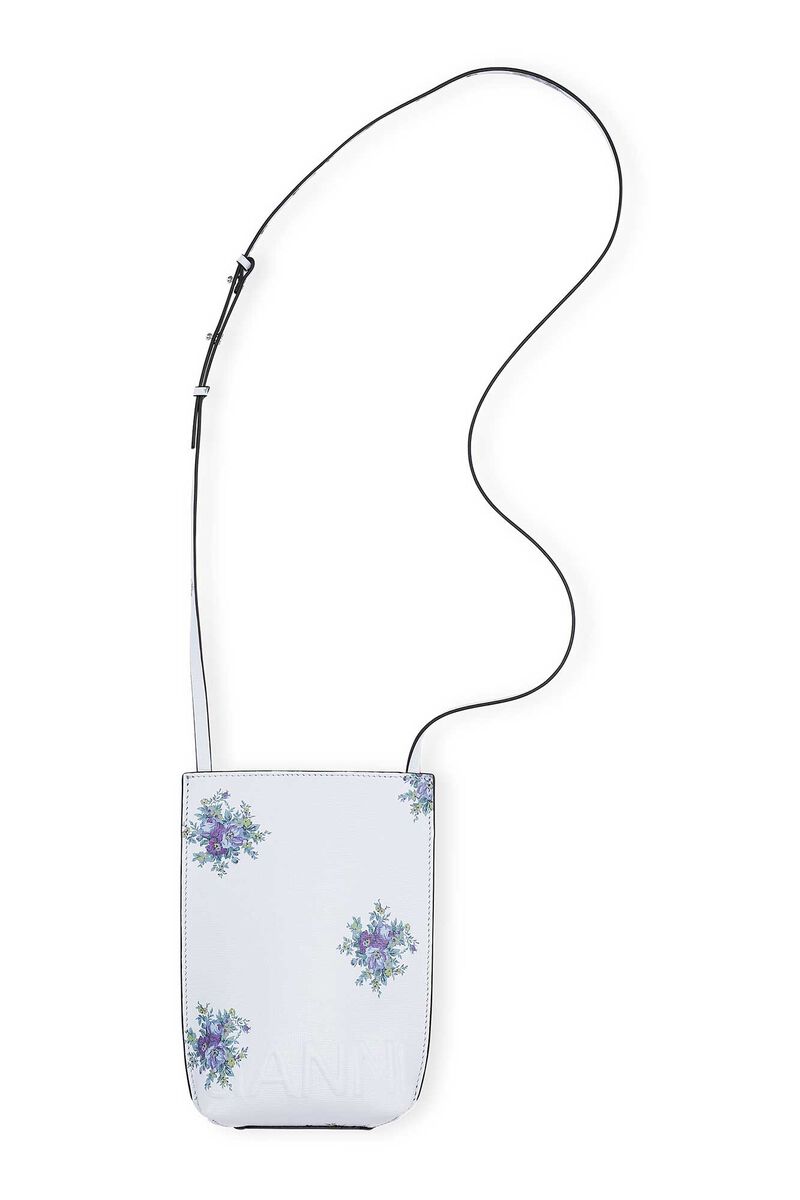 Crossbody mini-taske af genanvendt læder, Recycled Leather, in colour Heather - 1 - GANNI