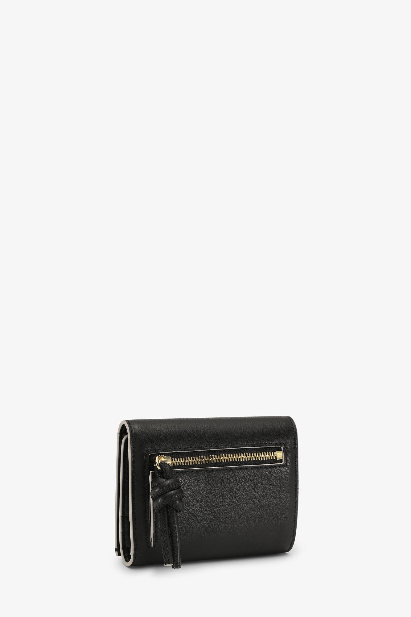 Black Ganni Bou Trifold Wallet, Polyester, in colour Black - 2 - GANNI