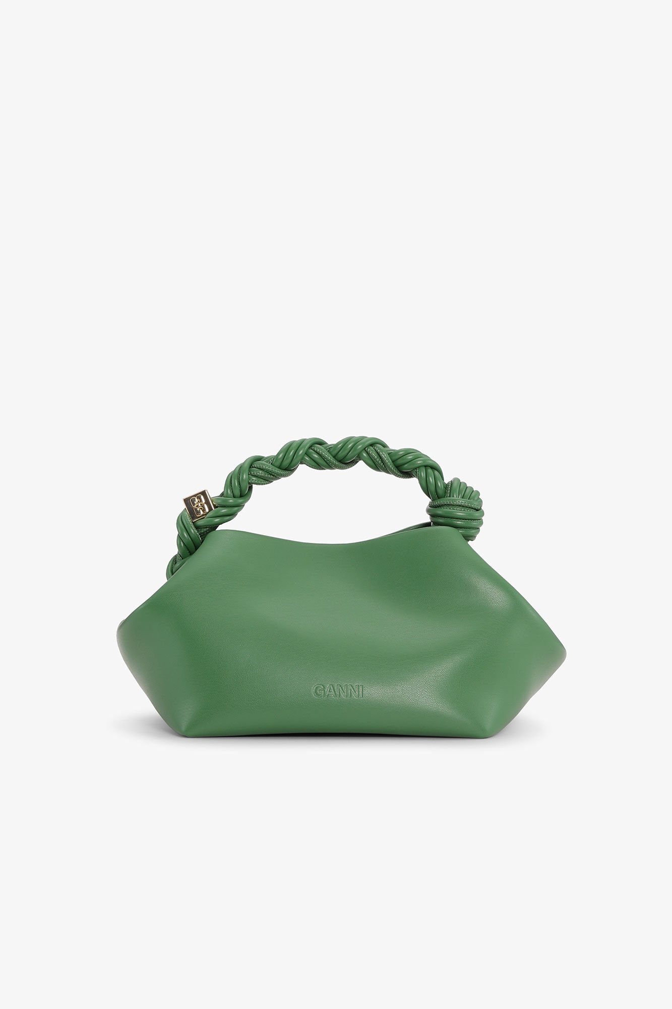 Green Small GANNI Bou Bag, Polyester, in colour Juniper - 2 - GANNI