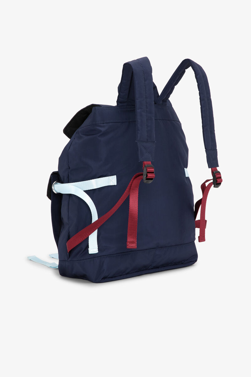 Blue Tech Backpack, Recycled Polyester, in colour Peacoat - 2 - GANNI